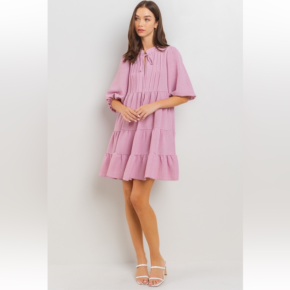 13 Boho Smocking Detail with Pintuck Front Dress - Picture 5 of 5